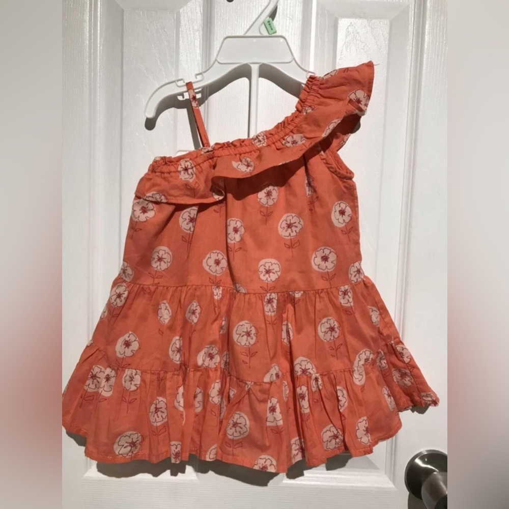 Gap Orange One-Shoulder Ruffle Sun Dress size 6/12M